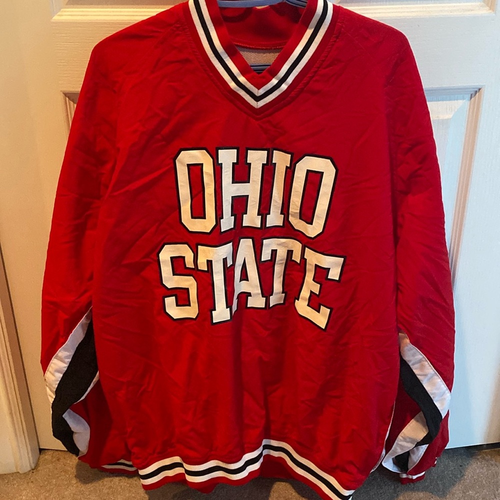 Vintage Champion Ohio State Warmup Jacket Pullover Mens XL Red